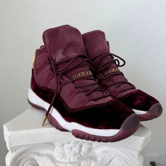 Air Jordan 11 Retro GG Heiress ‘Velvet’ Maroon Gold | Size 7.5 | Rare Worn Once - Picture 2 of 6